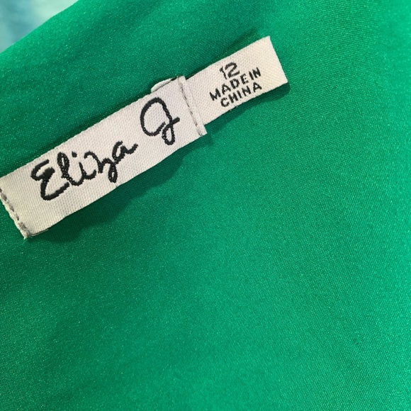 Eliza J Emerald Green A Line Dress Gold Buttons - Picture 6 of 7